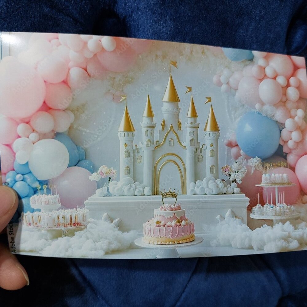 Photo Cards Castles Birthday Cakes Princess Theme Photo Cards 5 PCS